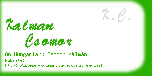 kalman csomor business card